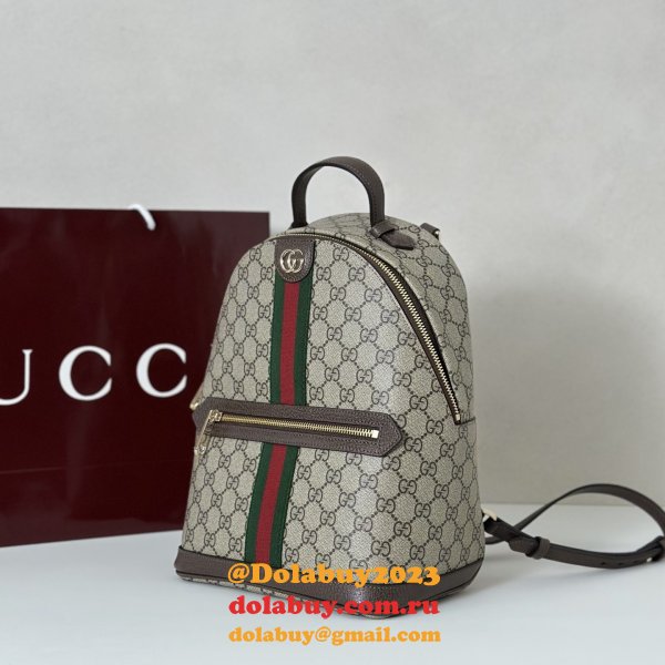 Gucci 836856 Ophidia Small Backpack Beige And Brown GG Fabric Bag