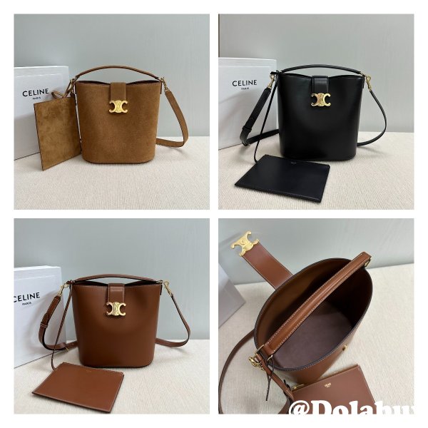 7 Star Celine Triomphe Louise Bucket Bag 116613 Medium