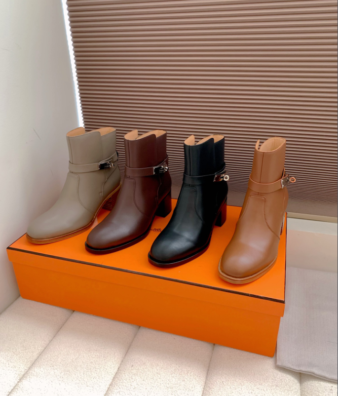 TOP Hermes Saint Germain ankle Leather boot